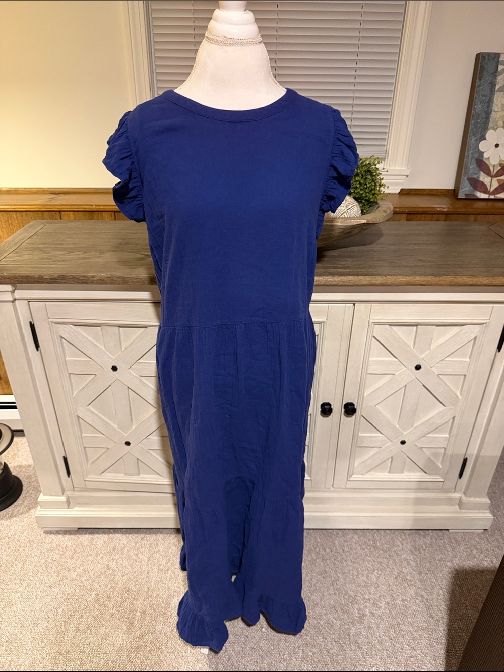 Universal Thread Royal Blue Short-Sleeve Maxi Dress